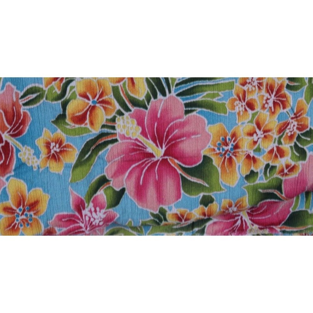 Bright Hawaiian Tropical Floral Crepe Jersey Knit Fabric Appx 47" x 202" 5.6 yds